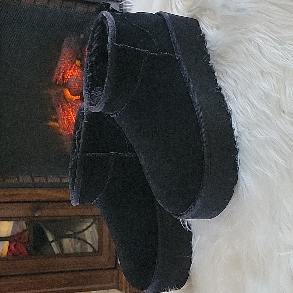 UGG Black Platform Ankle Boots